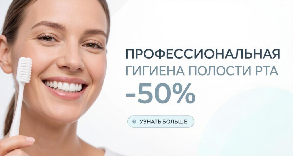 Профессиональная гигиена полости рта −50%